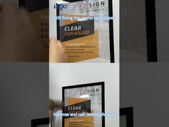 A4 210 mm X 297 mm Porta-sinal montado na parede ODM Material de plástico transparente