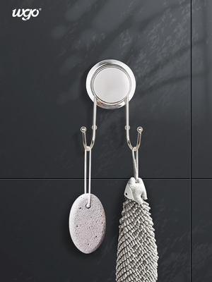 Gancho de suspensão Dano-livre de aço inoxidável da veste do dobro da sução do banho da cozinha