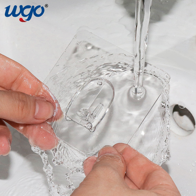 Gancho claro do revestimento do PC autoadesivo de WGO resistente para pendurar inoxidável impermeável do banheiro da cozinha de toalha do revestimento