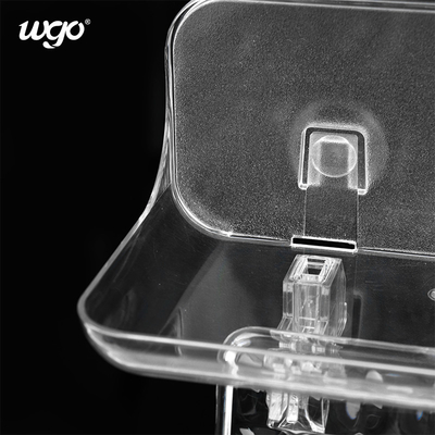 Suporte de furo de toalha de papel do banheiro de WGO nenhum ensaboa o plástico transparente da prateleira