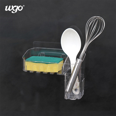 Organizador claro Basket Wall Mount do banho do armazenamento da cozinha para a barra do chuveiro