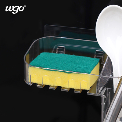Organizador claro Basket Wall Mount do banho do armazenamento da cozinha para a barra do chuveiro