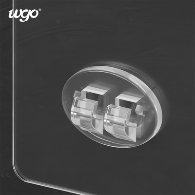 Dispositivo elétrico pegajoso transparente da prateleira de Adhesive Strips Wire do transportador do chuveiro da curvatura de WGO