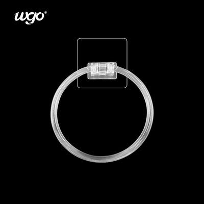 PC Material Banheiro Lava-se Clear Towel Ring Holder Adesivo ISO9001 160mm Diâmetro