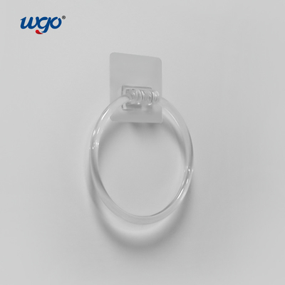 PC Material Banheiro Lava-se Clear Towel Ring Holder Adesivo ISO9001 160mm Diâmetro