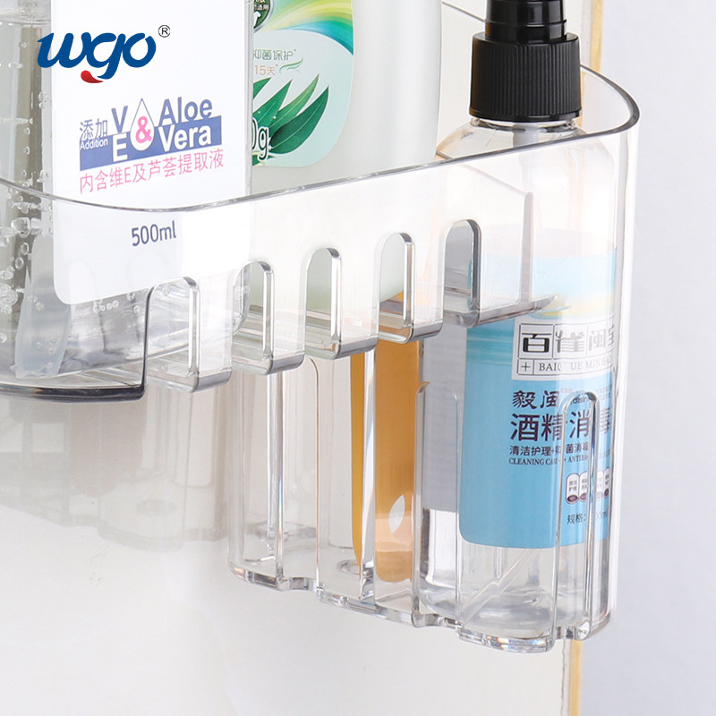 Organizador claro Basket Wall Mount do banho do armazenamento da cozinha para a barra do chuveiro