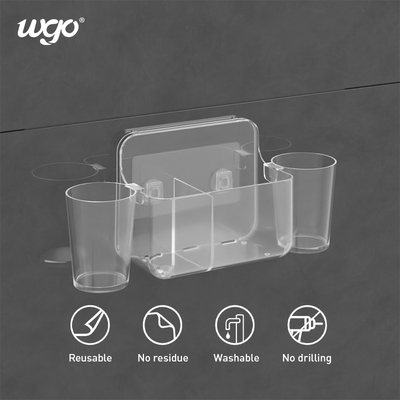 sução autoadesiva larga da parede do suporte da escova de dentes do suporte de copo WGO da escova de dentes de 32cm